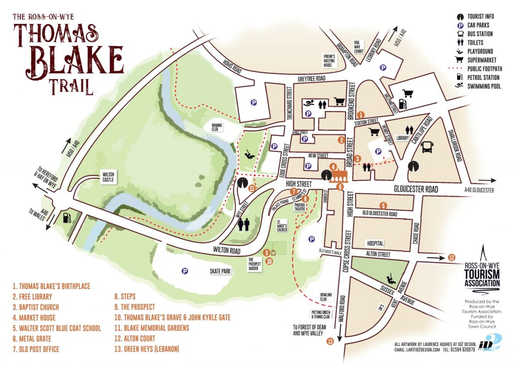 picture of Vintage Trail map, green areas with white roads